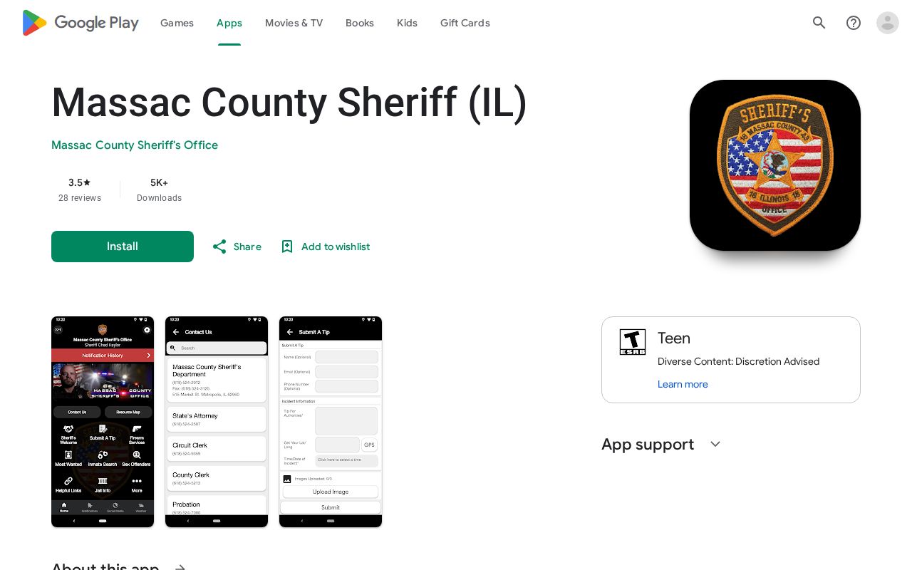 Massac County Sheriff app route for current inmate information